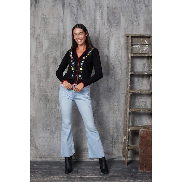 Timeless London Embroidered Flower Cardigan - Picture 3 of 4